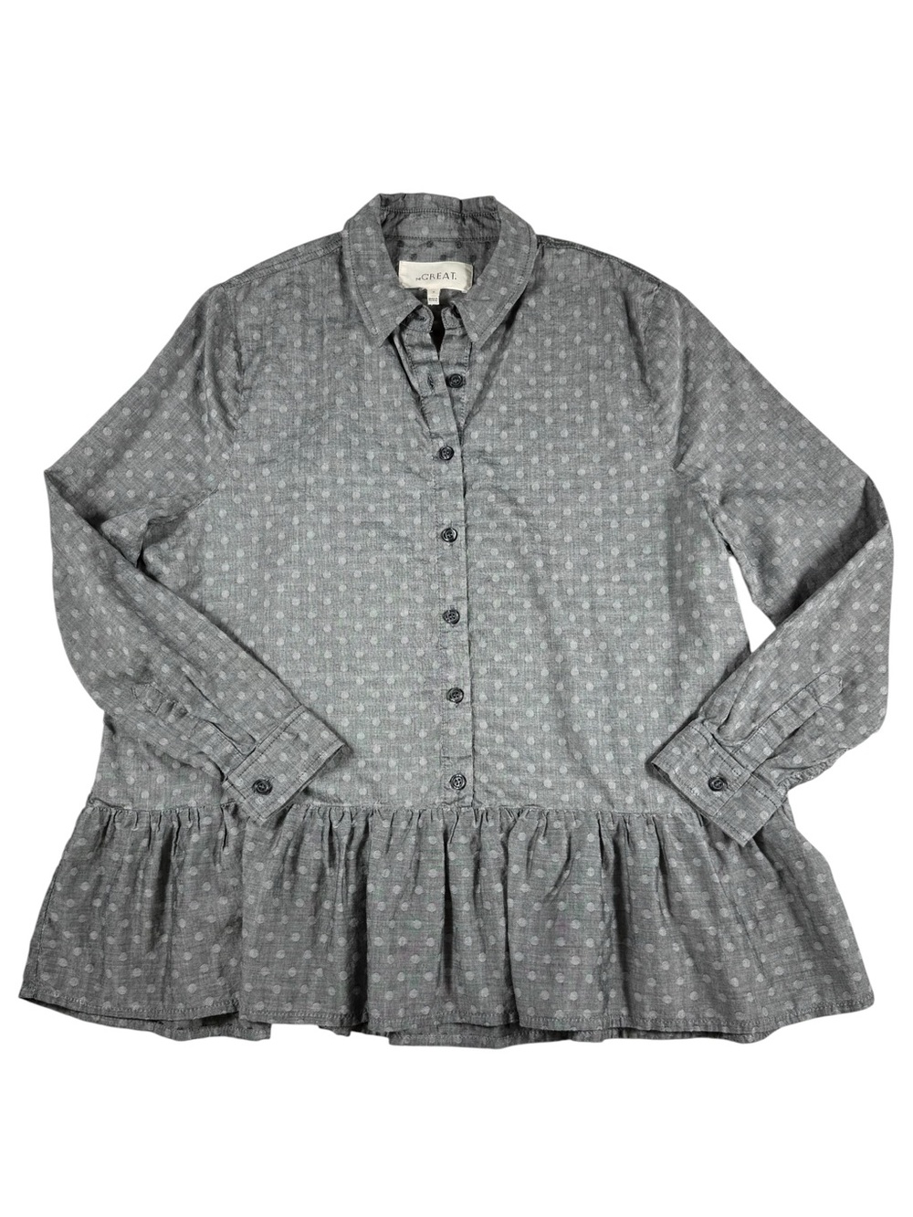 The Great. Peplum lightweight cotton blouse, XS